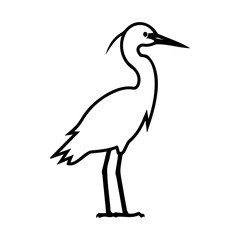 Obraz premium Elegant Line Drawing of a Heron Bird Profile