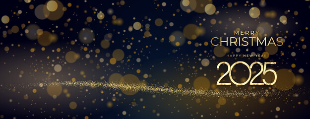 Obraz premium Happy New Year 2025, Merry Christmas