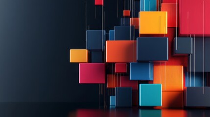 Abstract Colorful D Cubes Background