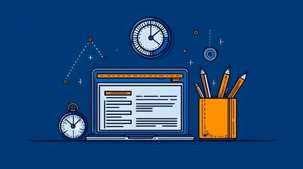 Minimalist Thin Line Icon Set Depicting Various Productivity Themes Such as Service Management and Performance Tracking for Business and Office Applications