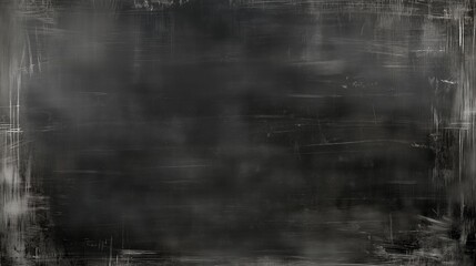 Ultra-high-resolution dark gray grunge chalkboard texture background with distressed edges and space for text or design. Detailed illustration with fine texture captured in an extreme macro lens style