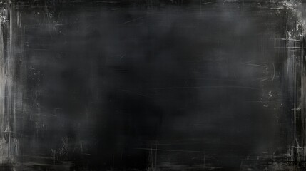 Fototapeta premium Ultra-high-resolution dark gray grunge chalkboard texture background with distressed edges and space for text or design. Detailed illustration with fine texture captured in an extreme macro lens style