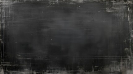 Fototapeta premium Ultra-high-resolution dark gray grunge chalkboard texture background with distressed edges and space for text or design. Detailed illustration with fine texture captured in an extreme macro lens style