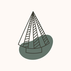 Christmas tree. Perfect for Christmas cards, decorations, invitations, banners, labels, gift paper.