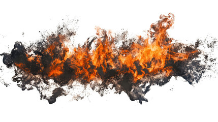 Flames and smoke, Transparent background