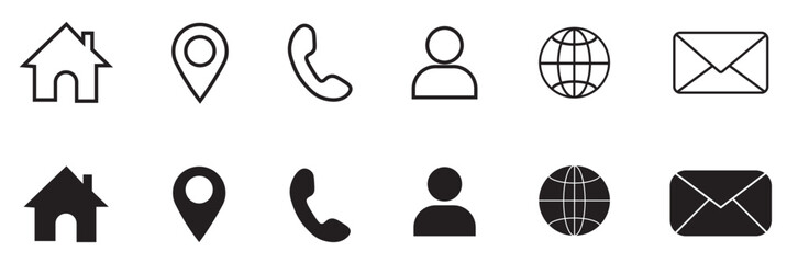  Set of Communication icon. Contact and Communication Icons. Set of Social media icon. Collection of Connect Icons. Creative business solutions related icon sets. Web icon set. 