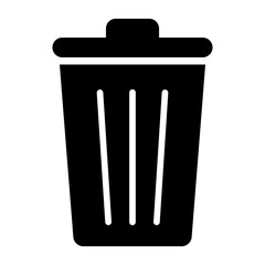 Simple Trash Bin Icon Silhouette delete icon vector sign symbol