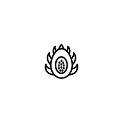 Dragon Fruit Icon Line Design