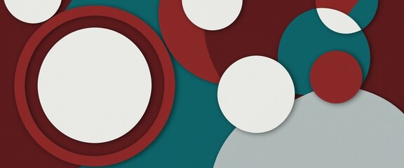 Minimalist geometric banner with contrasting circles and ample negative space