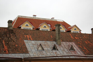 Tallinn Estonia 05 27 2022 . red tile roofs of Tallinn