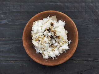 Dodongkal or Indonesian traditional foods Made from rice flour and palm sugar with grated coconut.