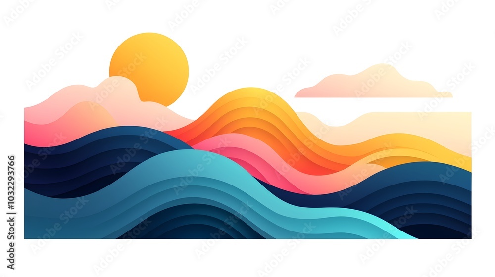 Aufkleber Sleek and Modernistic Icon Design Featuring Clean Geometric Shapes Smooth Lines and Curves for Digital Workflow Optimization Tools and Contemporary Visual Interfaces