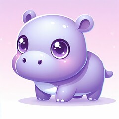 Cartoon piggy hippopotamus illustration for baby zoo animal