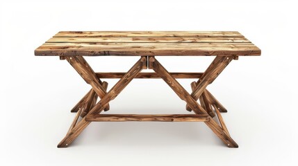 Versatile Foldable Wooden Table Isolated on White Background for Home and Office Use