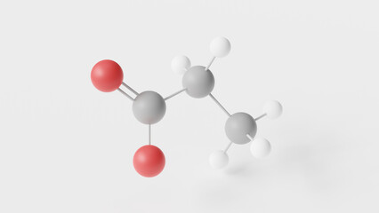 sodium propionate molecule 3d, molecular structure, ball and stick model, structural chemical formula e281
