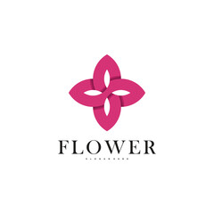Abstrack elegant flower logo template. Modern design. Premium Vector
