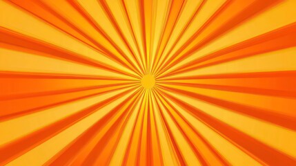 Obraz premium Abstract background with orange and yellow stripes radiating out from the center.