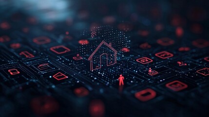 Render illustration of IOT network for global communication powered by mobile internet devices