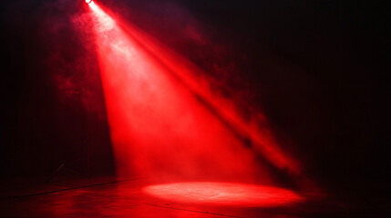 Red light beam in a shadowy setting, eerie and ominous