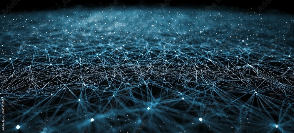 Poster 3D illustration rendering of mobile devices connected to the global internet of things using cloud computing and big data networks of the future