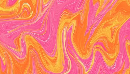 Obraz premium A vibrant abstract swirl of pink, orange, and yellow colors creating a dynamic, fluid pattern.