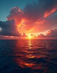 Blazing Sunset, Dramatic Sky