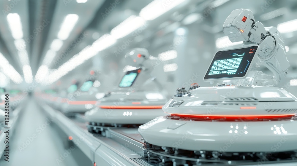 Aufkleber Monitoring equipment efficiency and performance with IoT sensors embedded in machinery throughout factories