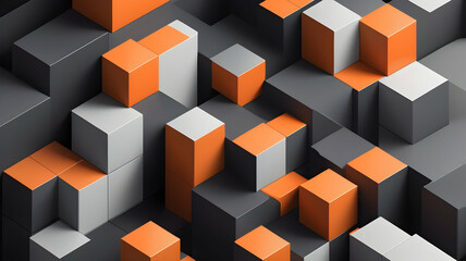 Geometric Cubical Background with Neon green, grey, dark grey Accents, Modern, Minimalist Design on White