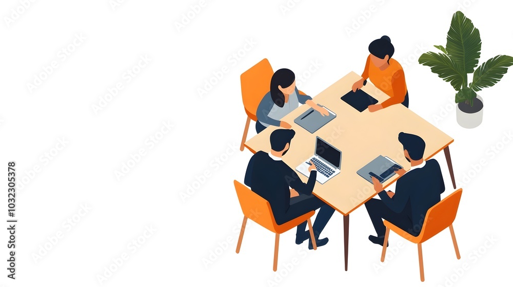 Aufkleber Digital Marketing Team Collaborating Dynamically in a Modern Open Workspace to Drive Business Growth and Innovation