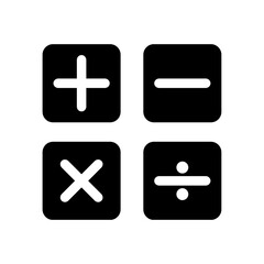 Obraz premium Black plus and minus sign set PNG