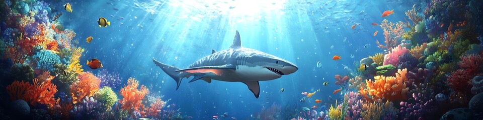 Fototapeta premium shark in the aquarium