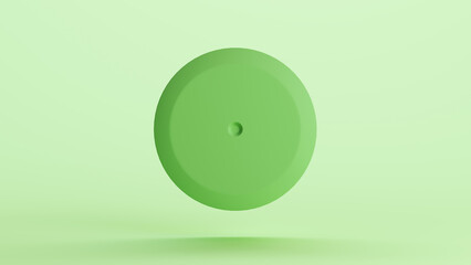 Green bionic capsule disk shapes bearing housing technology design element neutral monochrome soft tones mint green background 3d illustration render