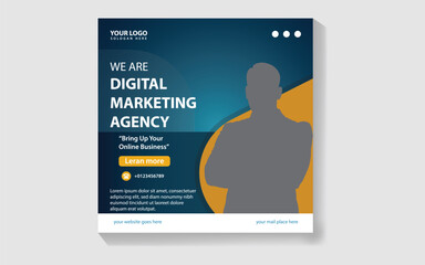 Digital marketing Social media online post templates illustration