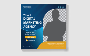 Digital marketing Social media online post templates illustration