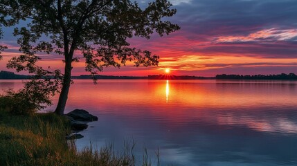 a beautiful view with a sky with shades of orange, red, purple and sometimes golden
