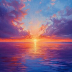 a beautiful view with a sky with shades of orange, red, purple and sometimes golden