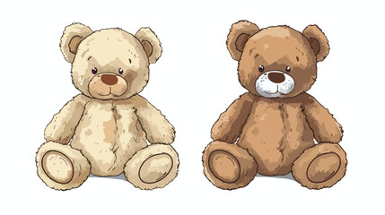 Kids Teddy Toy Vector Illustration Handdrawn Vector