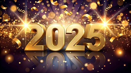 A colorful 2025 number background with a celebratory theme, perfect for New Year festivities, party invitations, and creative digital projects