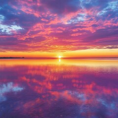 a beautiful view with a sky with shades of orange, red, purple and sometimes golden