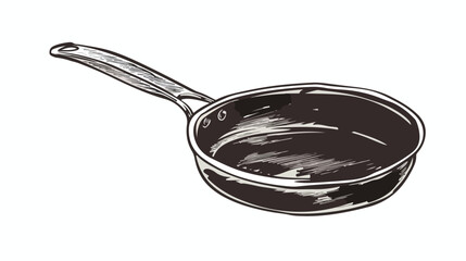 Handdrawn Kitchen Pan Silhouette Vector Illustration