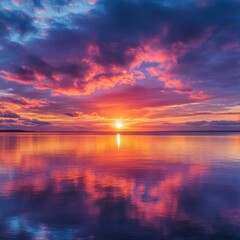 a beautiful view with a sky with shades of orange, red, purple and sometimes golden