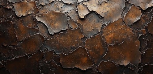 Fototapeta premium Close-up of cracked and weathered asphalt surface with rough texture and broken pieces Generative AI