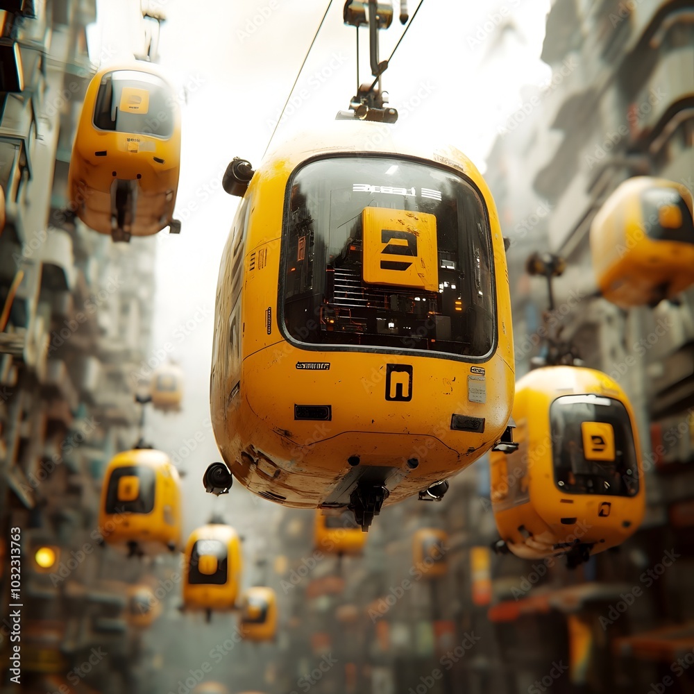 Aufkleber futuristic cargo vessels with sleek aerodynamic hulls and state of the art robotic loading systems d