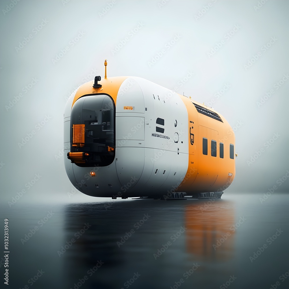 Aufkleber Massive technologically advanced container ships with sleek hull designs and autonomous loading systems enabling an interconnected global supply chain network in a retrofuturistic style