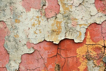 Fototapeta premium Aged wall with cracked and peeling paint Generative AI