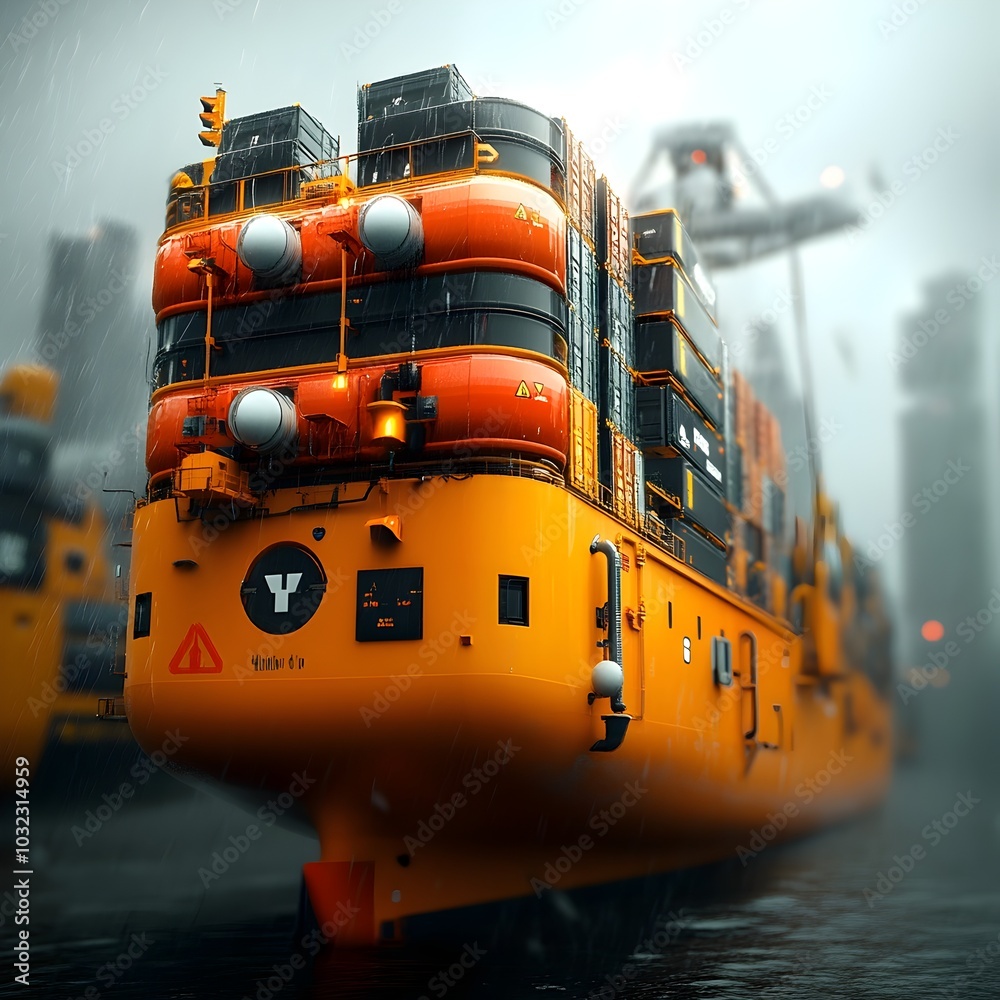 Aufkleber colossal cutting edge cargo ships equipped with advanced propulsion systems and intelligent automati