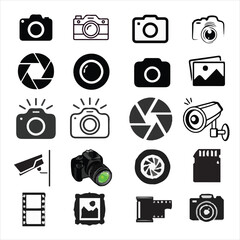Cemera vector icon set 