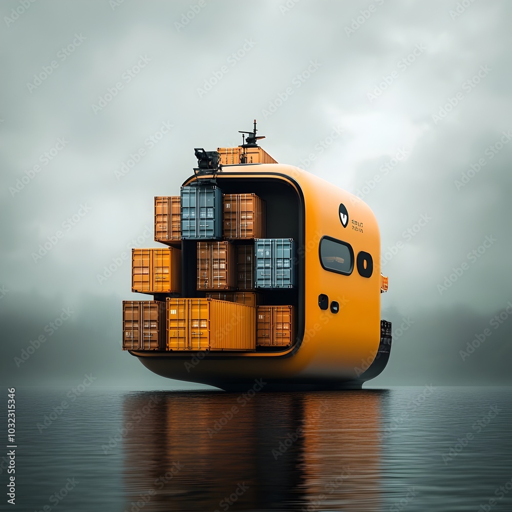 Poster cargo container vessels with streamlined hulls and advanced robotic loading capabilities driving the evolution of global supply chains and logistics