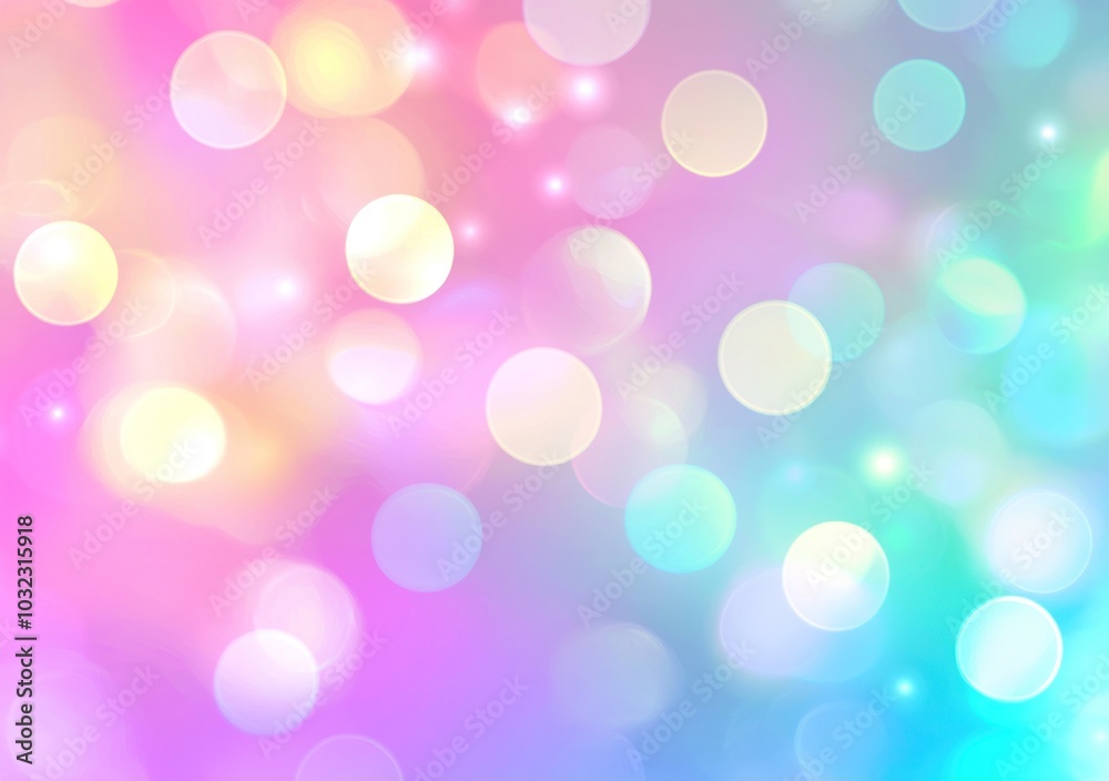 Wall mural colorful gradient bokeh with sparkling light effects and glitter particles generative ai