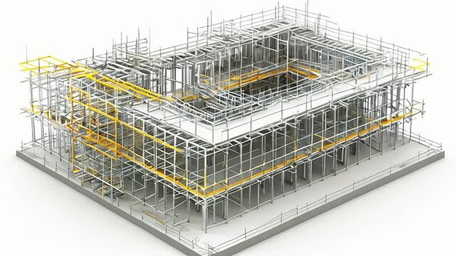 3D BIM model of reinforcement framework of the building